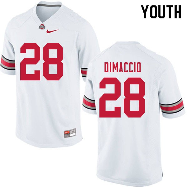 Ohio State Buckeyes #28 Dominic DiMaccio Youth Official Jersey White OSU66599